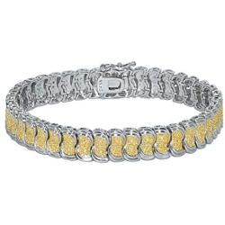 SHKA 18k Link Bracelet Tennis Bracelet CZ Bracelets with Sparking Wave Pave Crystal Wrap Cubic Zirconia Unisex Bracelet for Men and Women