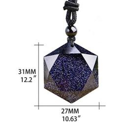 Obsidian,Black Obsidian Necklace Men Hexagram Natural Stone Crystal Pendant for Women Protection Hexagram Necklace