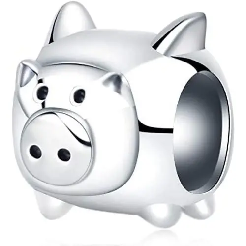 Choruslove 925 Sterling Silver Rabbit Charms Pig Charms fit European Women Bracelet, Idea Gifts for Animal Lover/Mom/Kids/Friends/Easter Choruslove 925 Sterling Silver Rabbit Charms Pig Charms fit European Women Bracelet, Idea Gifts for Animal Lover/Mom/Kids/Friends/Easter