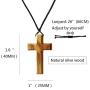Simple Natural Olive Wood Cross Pendant Necklace for Men Women Children Kids Boy Girl Gift Necklace Wooden Car Rearview Mirror Pendant