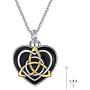 LUHE Urn Necklaces for Ashes 925 Sterling Silver Heartbeat Urn Necklace, Cremation Keepsake Faith Hope Love Necklace, Memorial Ruth Bader Ginsburg Necklace