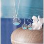 Boma Jewelry Sterling Silver Lotus Flower Dangle Earrings