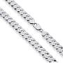 Miabella Solid 925 Sterling Silver Italian 12mm Solid Diamond-Cut Cuban Link Curb Chain Necklace for Men, 18, 20, 22, 24, 26, 28 Inch Made in Italy