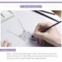 FOREVER QUEEN Secrets of Planet Triangle Pendant Necklace 925 Sterling Silver Sparkling 5A Cubic Zirconia Birthday Gift for Women Girls BJ09119