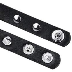 taffeta alley Leather Bracelet Studded Spike Rivet Cuff Unisex Spike Choker and Goth Bangle Set