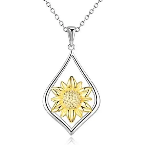 WINNICACA s925 Sterling Silver（Hummingbird&Lotus&Sunflower& Rose& Daisy&Bee&Tree of Life） Pendant Necklace Jewelry for Women Teens Birthday Gift