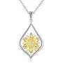 WINNICACA s925 Sterling Silver（Hummingbird&Lotus&Sunflower& Rose& Daisy&Bee&Tree of Life） Pendant Necklace Jewelry for Women Teens Birthday Gift