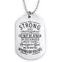 Melix Home Inspirational Gifts Lord Necklace Be Strong and Courageous Dog Tag Necklaces Easter Teen Boys Girls Gift