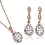 A+O Elegant Teardrop Cubic Zirconia Crystal Earrings in Silver, Gold, Rose Gold A+O Elegant Teardrop Cubic Zirconia Crystal Earrings in Silver, Gold, Rose Gold
