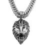 TIASRI Heavy Mens Lion Pendant 100% Stainless Steel Jewelry High Polishing Cuban Miami Link Chain Big Lion Pendant