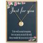 Mothers Day Gifts Initial Necklace Dainty Round Disc Letters Alphabet Pendant Necklace 14K Real Gold Plated Personalized Pendant Necklace for Women