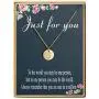 Mothers Day Gifts Initial Necklace Dainty Round Disc Letters Alphabet Pendant Necklace 14K Real Gold Plated Personalized Pendant Necklace for Women