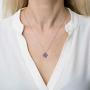 ENZOMAR Four Leaf Clover Amethyst Crystal Necklace for Women - Healing Crystals Jewelry, Teen Girl Jewelry, Sisters Necklace, Pregnancy Necklace for First Time Moms, Chakra Stones, Godmother Jewelry, Wonder Woman Necklace, New Mom Necklace for Women
