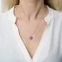 ENZOMAR Four Leaf Clover Amethyst Crystal Necklace for Women - Healing Crystals Jewelry, Teen Girl Jewelry, Sisters Necklace, Pregnancy Necklace for First Time Moms, Chakra Stones, Godmother Jewelry, Wonder Woman Necklace, New Mom Necklace for Women
