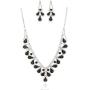 SP Sophia Collection Fancy Bridal Jewelry Teardrop Necklace with Halo Stud Post Dangle Earrings Set