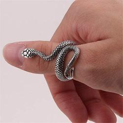 yfigo Snake Ring Animal Punk Vintage Ring for Men Women Retro Opening Adjustable Ring