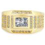 Senteria Mens Hip Hop Iced Out Ring Wedding Engagement Ring 18K Gold Plated Punk Mens Jewelry Embedded with AAA Zircon Mens Bling Ring Wide Size 7-12 Jewelry Gifts Packing