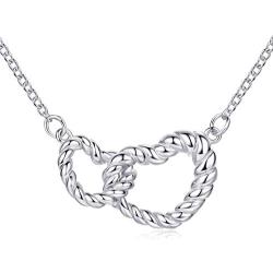 AM ANNIS MUNN Mother Daughter Necklace Mom Necklace from Daughter 925 Sterling Silver Heart Necklaces for Women Mother in Law Gifts from Daughter in Law Birthday Gifts