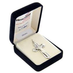 Heartland Mens Sterling Silver Textured Crucifix Pendant USA Made