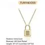 Turandoss Gold Initial Lock Necklaces for Women, 14K Gold Plated Dainty Personalized Initial CZ Letter Padlock Pendant Gold Lock Necklaces for Women Girls Trendy Jewelry Gifts