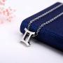 VU100 Zodiac Constellation Necklace for Women Teen Girls, Silver/Gold/Rose Gold, 12 Horoscope Astrology Hypoallergenic Stainless Steel Adjustable Chain Jewelry Gifts