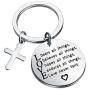 CYTING Christian Keychain 1 Corinthians 13:7 Love Bears All Things Believes All Things Hopes All Things Endure All Things Love Never Fails Religious Jewelry Inspirational Gift