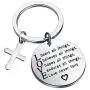 CYTING Christian Keychain 1 Corinthians 13:7 Love Bears All Things Believes All Things Hopes All Things Endure All Things Love Never Fails Religious Jewelry Inspirational Gift