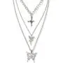 Victray Butterfly Necklaces Layered Choker Necklace Chain Rose Pendant Fashion Jewelry Accessories for Women and Girls