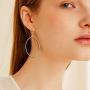 Sterling Silver/Rose Gold/Gold Plated Large Hoop Earrings Circle Dangle Drop Earrings for Women 40 50 60mm