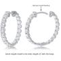La Joya 3/4-2 Carat Total Weight (ctw) Lab Grown Diamond Hoop Earrings for Women- White Rhodium or Yellow Gold Plated 925 Sterling Silver Earrings - With Superior GH Color And SI Clarity Diamonds