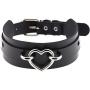 MJartoria Gothic Jewelry-PU Leather Choker Goth Necklace for Women-O-Ring Heart Punk Rock Adjustable Black Collar Choker Cosplayer