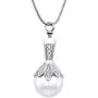 Shiny Pear Cremation Necklace Memorial Jewelry for Ashes Crystal Flower Stainless Steel Keepsake Jewelry Cremation Necklace for Ashes