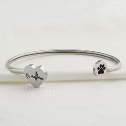 WUSUANED Heart Beat Dog Paw Necklace Bracelet Vet Tech Jewelry Gift for Veterinarian Nurse Vet Students