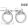 Ladytree Sterling Silver Celtic Knot Circle/Hearts Ear Jacket Earrings Back Ear Cuffs Chic Stud Earring
