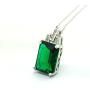 KEETEEN Colorful Life Sterling Silver Necklace with Princess Cut Pendant in Simulated Gemstones