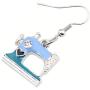 NEWEI Enamel Alloy Drop Dangle Cute Sewing Machine Earrings Fashion Tools Jewelry For Women Girls Gift Decoration Charms