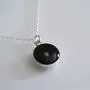 FashionJunkie4Life Sterling Silver Real Mustard Seed Charm Necklace, 18'' Chain, Black Background