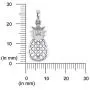 Cute Pineapple Pendant Necklace in 925 Sterling Silver With 0.10 Ct Natural Diamond (I1-I2/G-H) (white-gold-plated-silver)