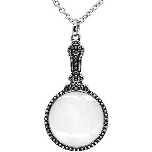 Enchanted Mirror Necklace with Mini Magnifying Glass (25mm convex lens)