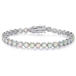 MDFUN 6 Sparkling Creativity Turquoise Adjustable Bracelet, Rhodium Plated Cubic Zirconia Tennis Bracelet for Women Girls