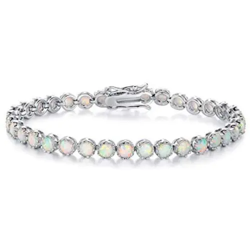 MDFUN 6 Sparkling Creativity Turquoise Adjustable Bracelet, Rhodium Plated Cubic Zirconia Tennis Bracelet for Women Girls MDFUN 6 Sparkling Creativity Turquoise Adjustable Bracelet, Rhodium Plated Cubic Zirconia Tennis Bracelet for Women Girls
