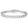 MDFUN 6 Sparkling Creativity Turquoise Adjustable Bracelet, Rhodium Plated Cubic Zirconia Tennis Bracelet for Women Girls