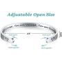 AryaHozel Inspirational Bracelet for Women Motivational Cuff Bangle Engraved Mantra Quote Stainless Steel Jewelry Personalized Gifts for Her Teen Girls Friendship Bracelet Birthday Graduation Presents