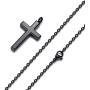 REVEMCN Cross Necklace for Men Women Kids, Silver Gold Black Stainless Steel Simple Cross Pendant Necklace 18-22 Inches Chain