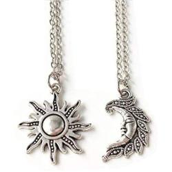 Sun and Moon Set,set of 2 ,Best Friends,sun and Moon Necklace Set,friendship, Wiccan,sun and Moon Jewelry