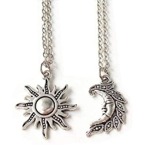Sun and Moon Set,set of 2 ,Best Friends,sun and Moon Necklace Set,friendship, Wiccan,sun and Moon Jewelry