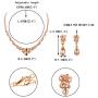 EVER FAITH Rhinestone Crystal Elegant Bridal Floral Teardrop Necklace Earrings Set