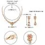 EVER FAITH Rhinestone Crystal Elegant Bridal Floral Teardrop Necklace Earrings Set