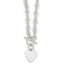 925 Sterling Silver Engraveable Heart Disc On Link Toggle 18 Inch Chain Necklace Pendant Charm Love Fine Jewelry For Women Gifts For Her