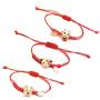 2-3Pcs 2021 Chinese Traditional Ox Red String Bracelets Set Handmade Zodiac Animal Birth New Year Feng Shui Wealth Lucky Charm Braided Bracelet Protection Good Luck Jewelry for Unisex